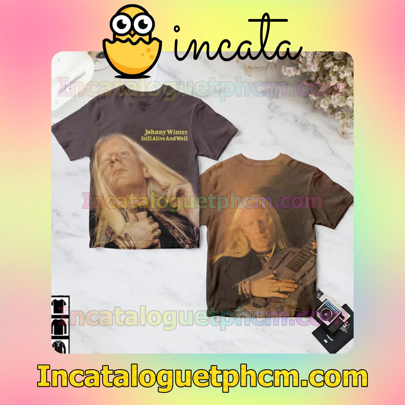 Johnny Winter Still Alive And Well Album Cover Gift Shirt