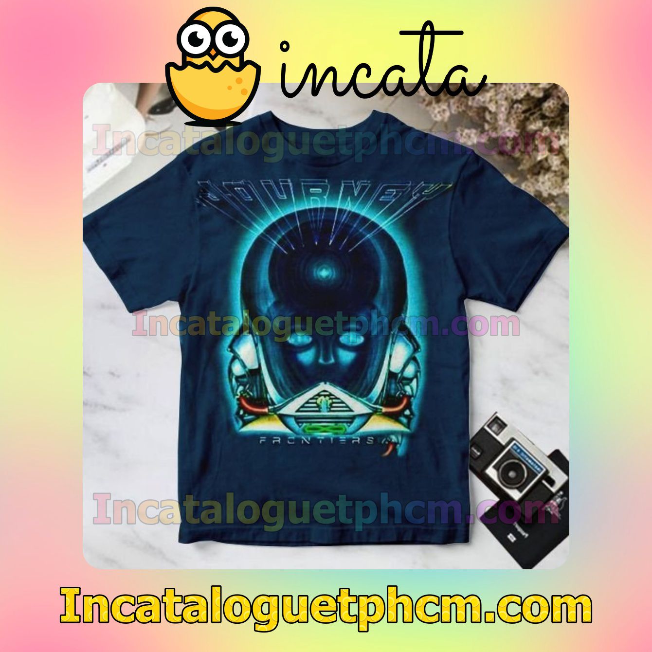 Journey Frontiers Album Cover Navy Personalized Shirt