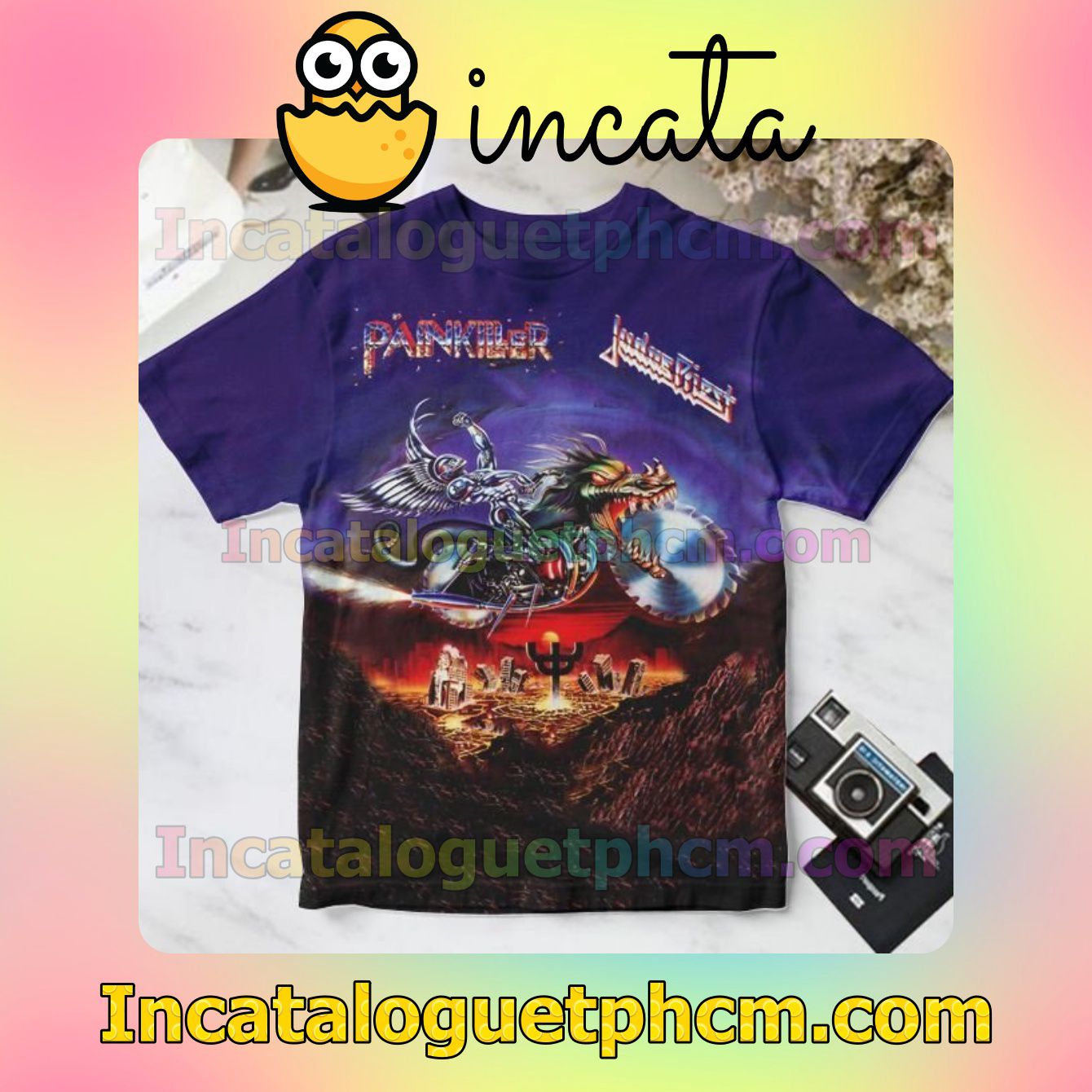 Judas Priest Painkiller Album Cover Purple Personalized Shirt