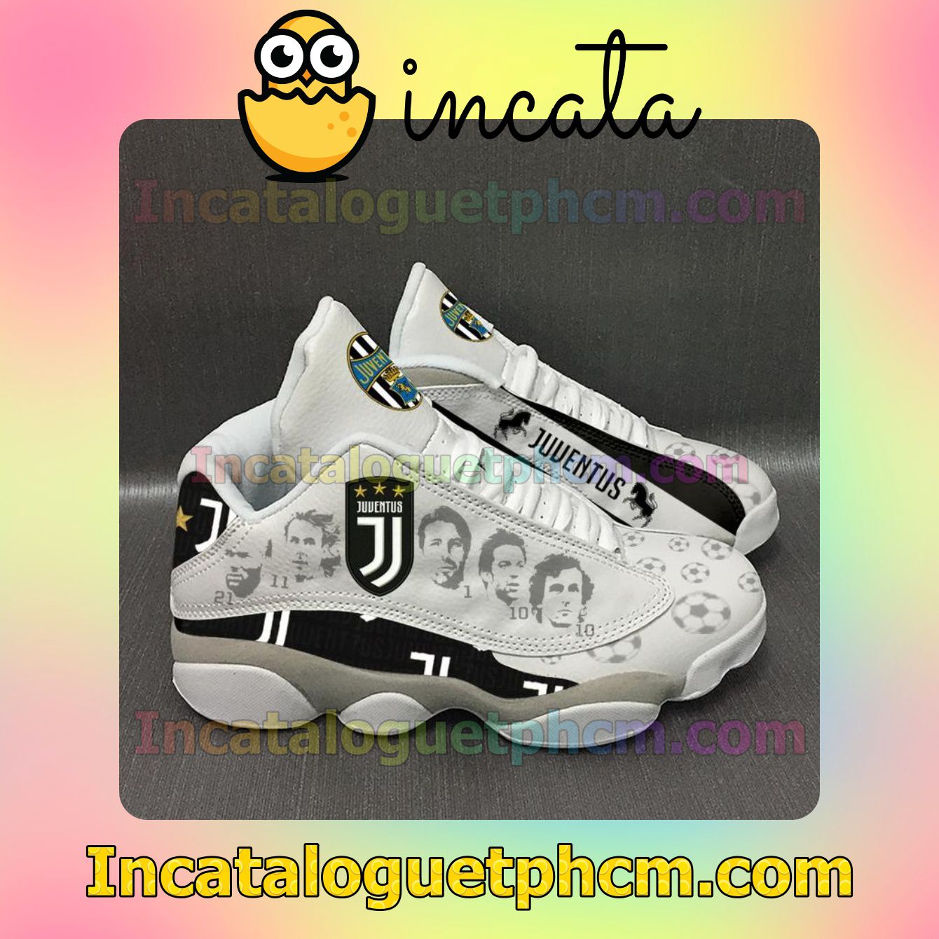 Juventus Football Team White Jordans