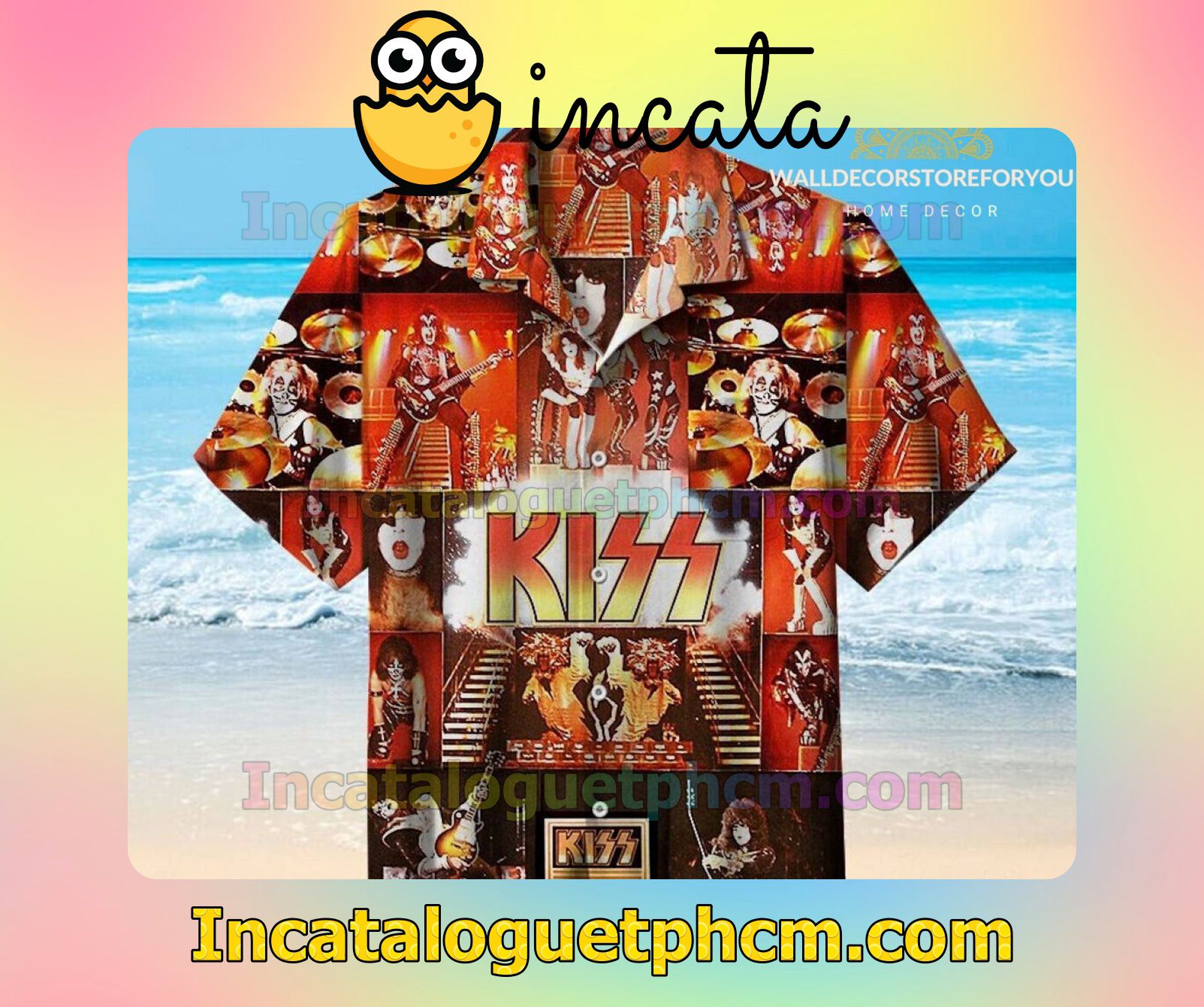 Kiss Band Rock Beach Shirt