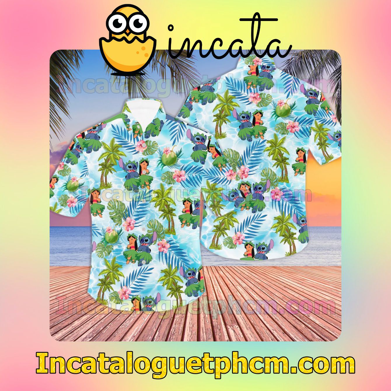 Lilo & Stitch Disney Hawaiian Summer Tropical Beach Shirt
