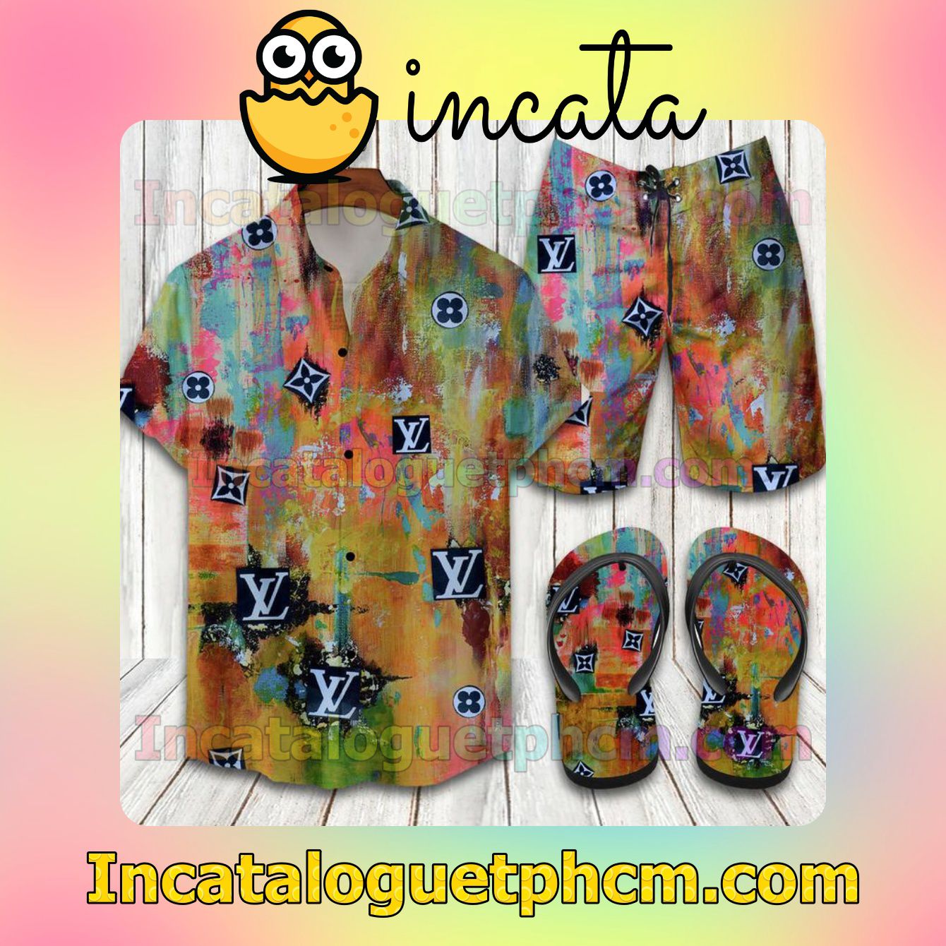 Louis Vuitton Colorful Aloha Shirt And Shorts
