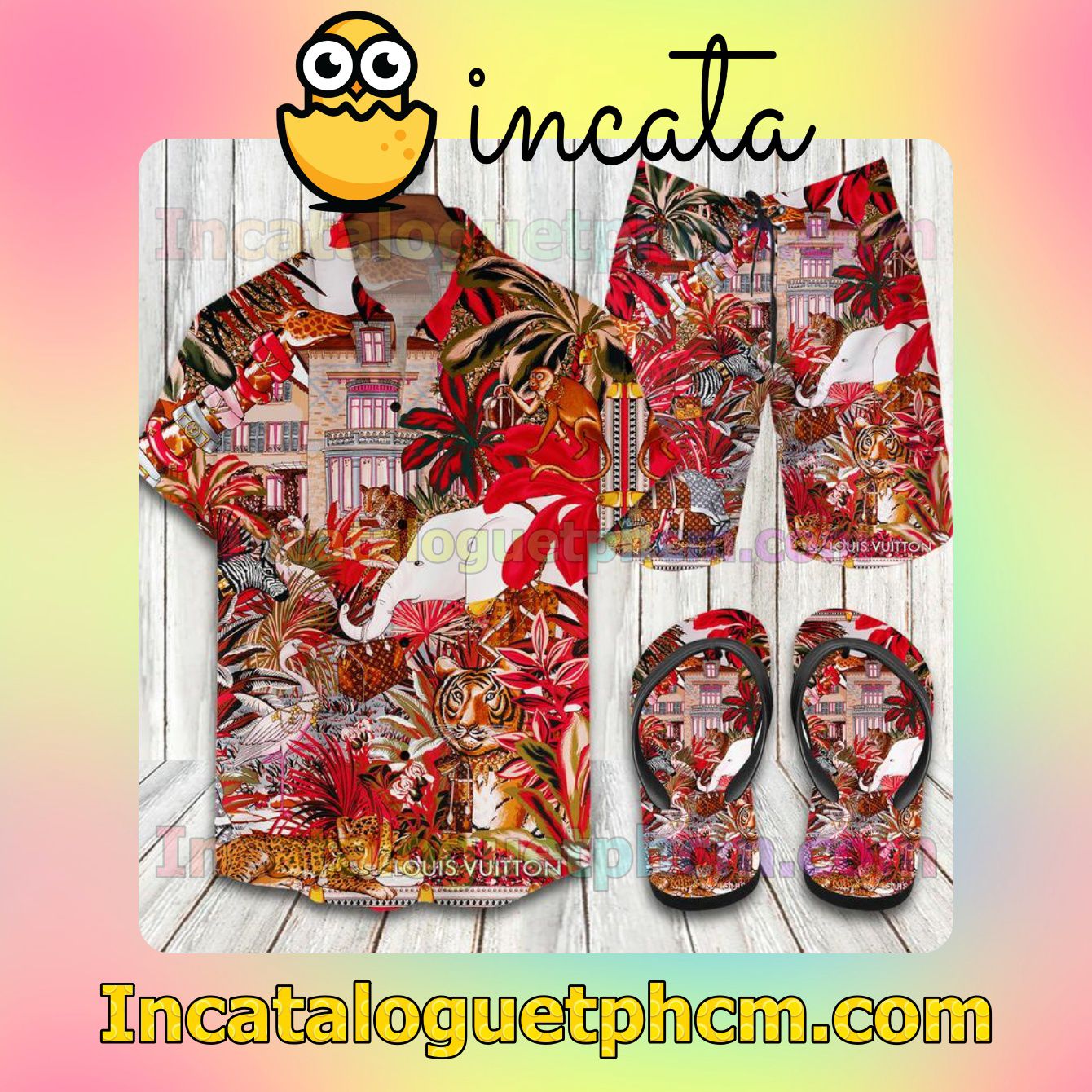 Only For Fan Louis Vuitton Many Animals Aloha Shirt And Shorts
