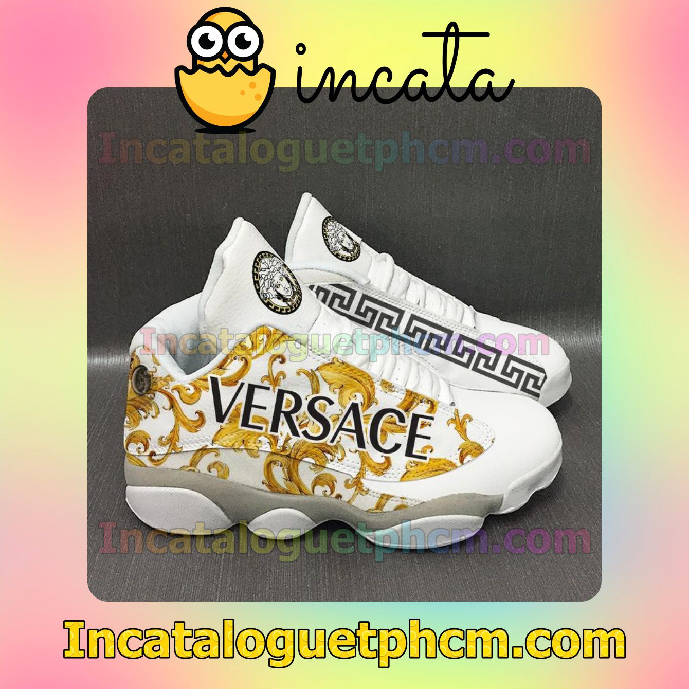 Luxury Versace White Jordans