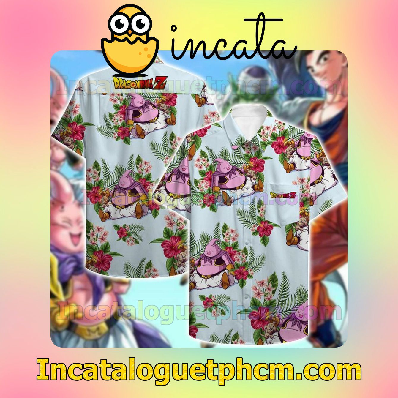 Majin Buu Dragon Ball Z Floral Style 2 Vacation Shirt