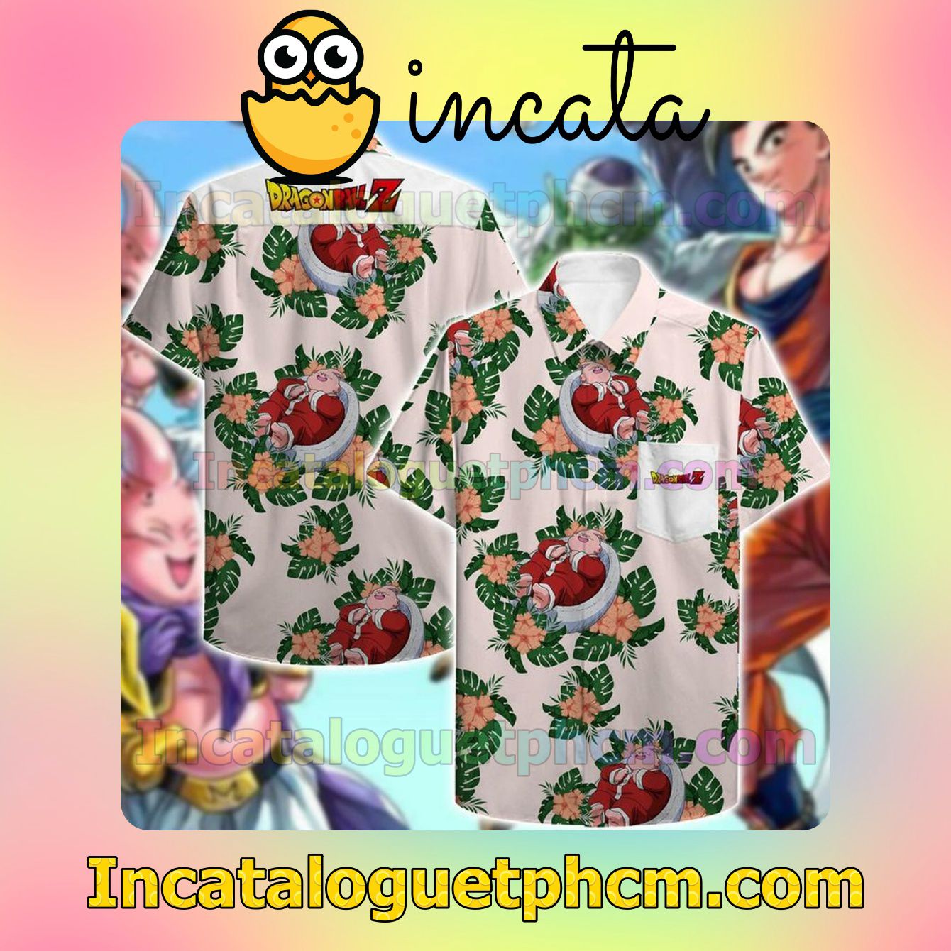 Majin Buu Dragon Ball Z Floral Vacation Shirt
