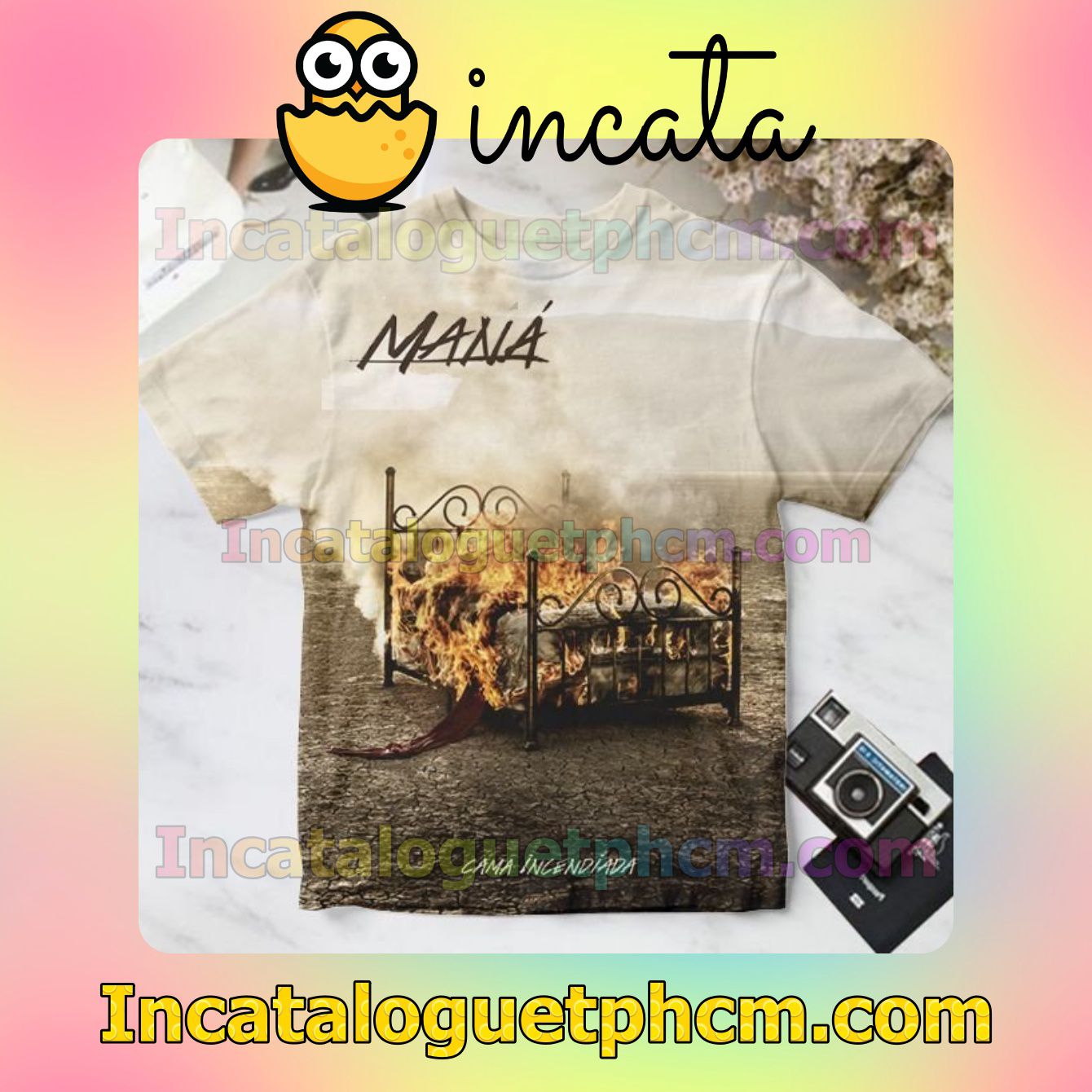 Maná Cama Incendiada Album Cover For Fan Shirt