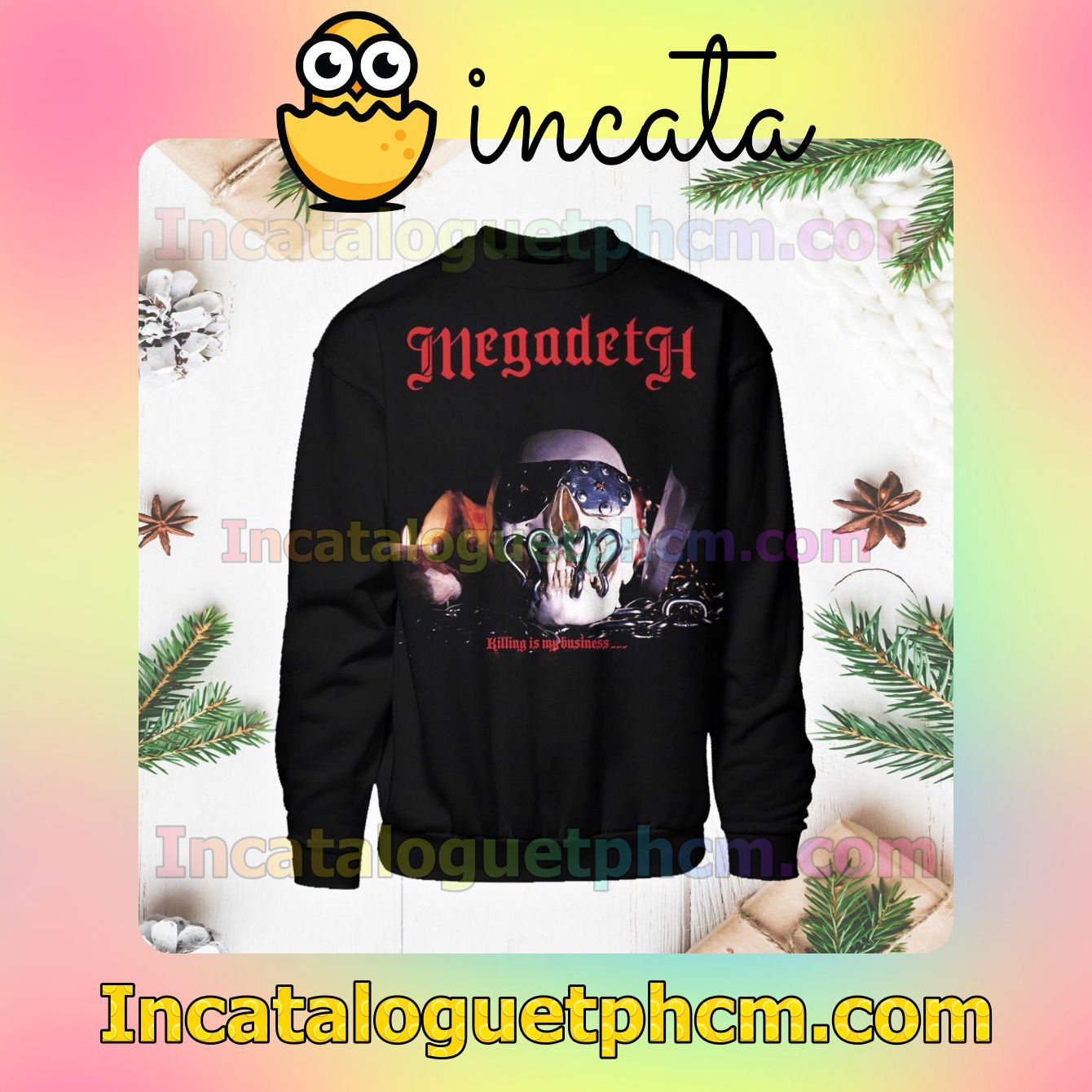 Megadeth Killing Is My Business And Business Is Good Album Cover Long Sleeve Shirts For Men