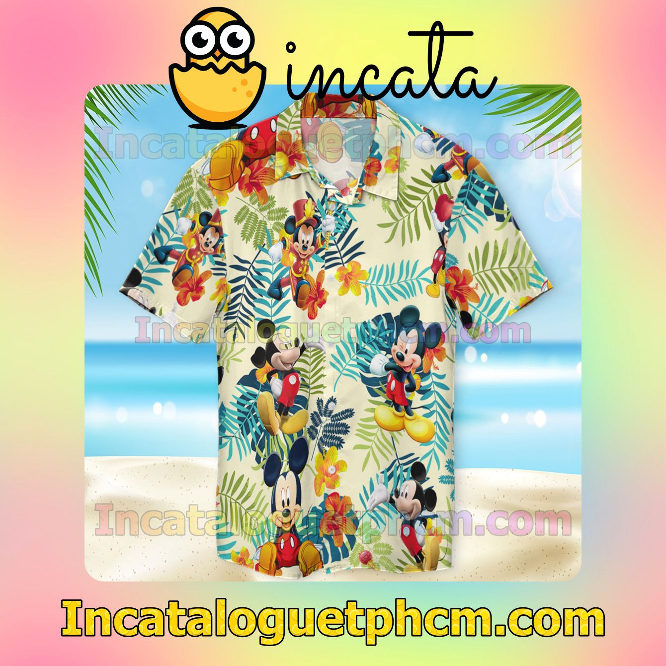 Mickey Disney Hawaii Mickey Aloha Beach Shirt