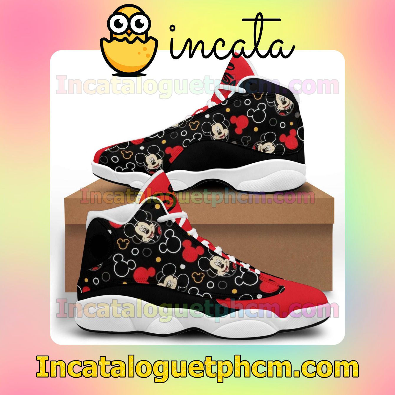 Mickey Mouse Red Black Shoes Jordans