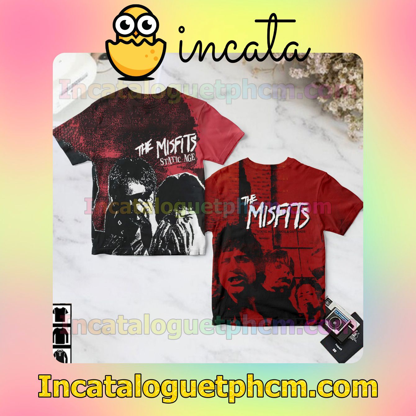 Misfits Static Age Album Cover Red Gift Shirt