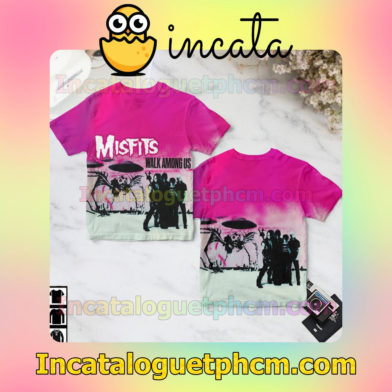 Misfits Walk Among Us Album Cover Pink Gift Shirt