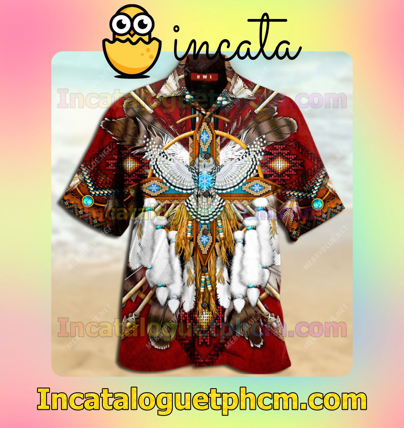 Native American Owl Unisex Vacation Shirt