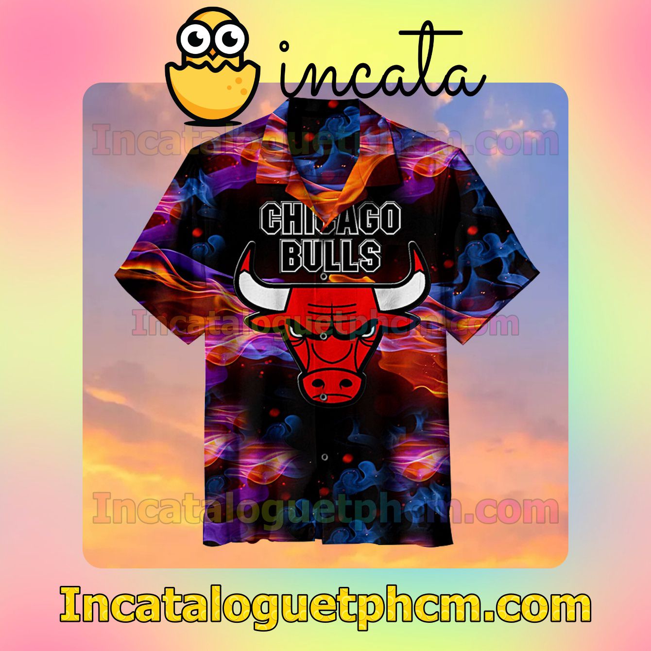 Nba Chicago Bulls Colorful Particles Background Loop Vacation Shirt