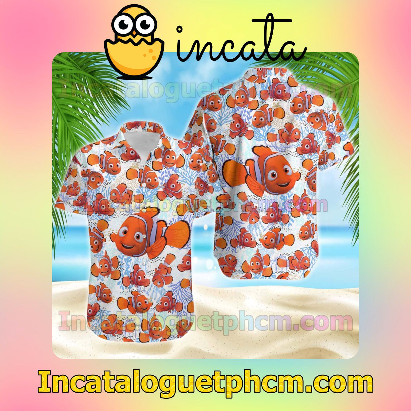 Nemo Disney Hawaiian Summer Tropical Beach Shirt