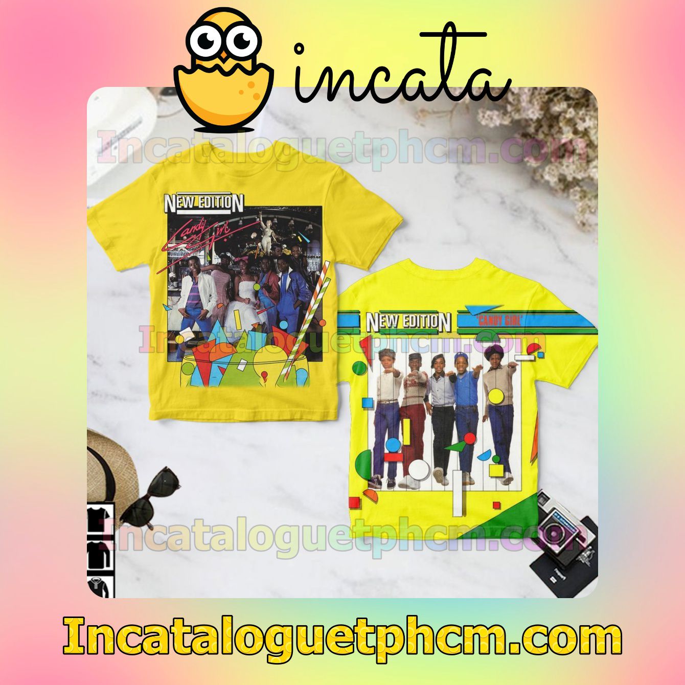New Edition Candy Girl Album Cover Yellow Gift Shirt