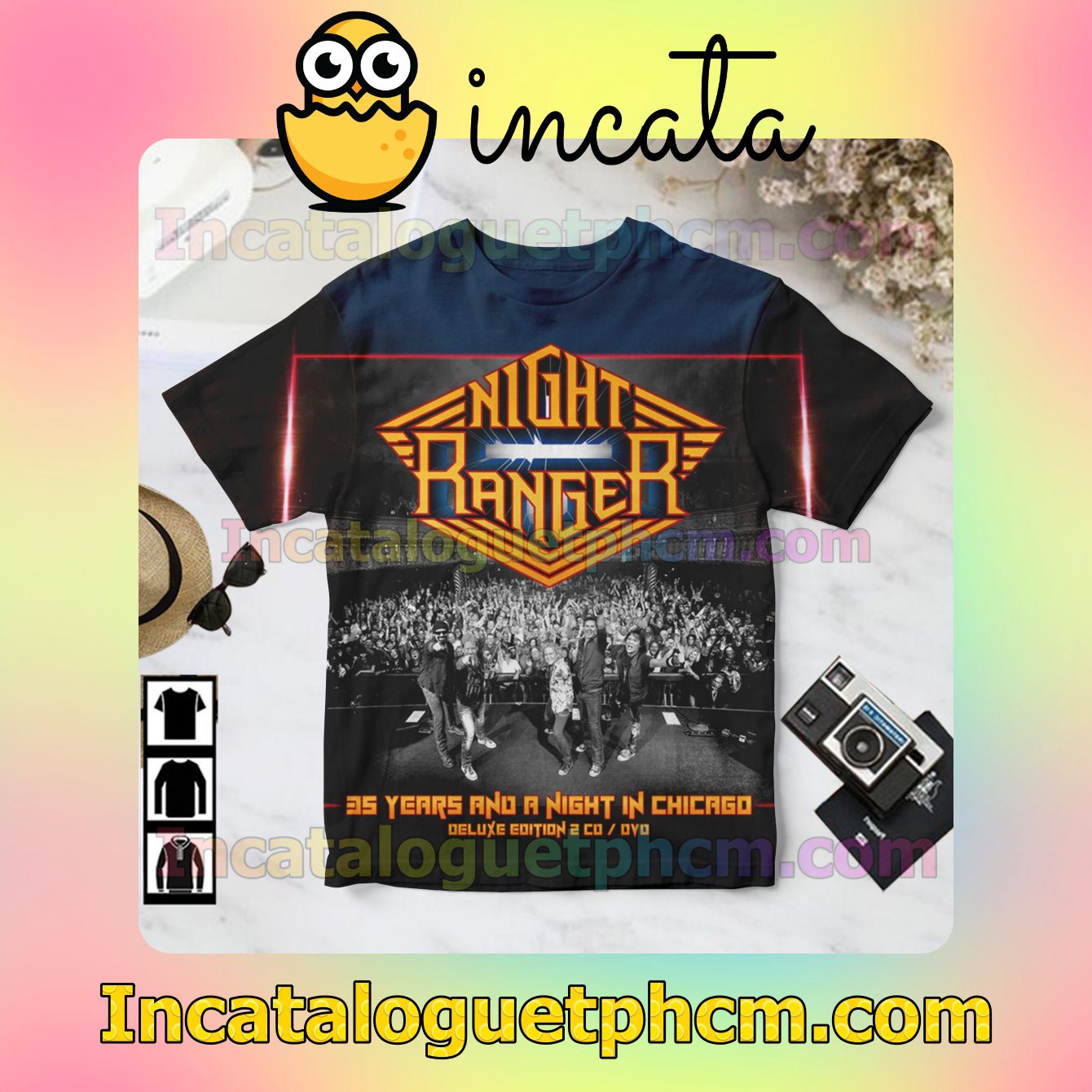 Night Ranger 35 Years And A Night In Chicago Album Cover Gift Shirt