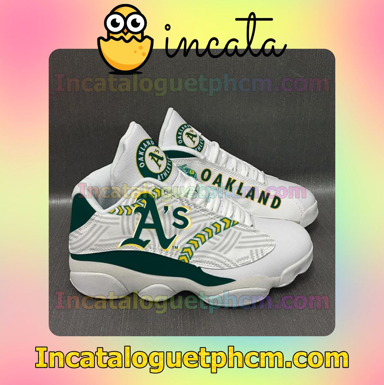 Oakland Athletics Green White Jordans