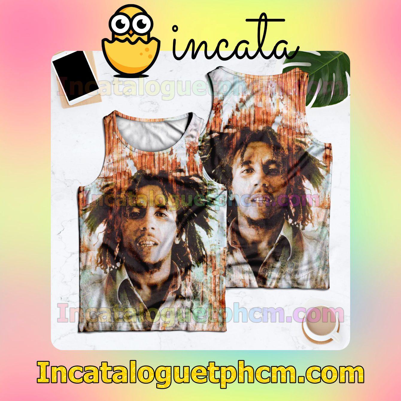 One Love The Very Best Of Bob Marley And The Wailers Compilation Album Cover Racerback Tank