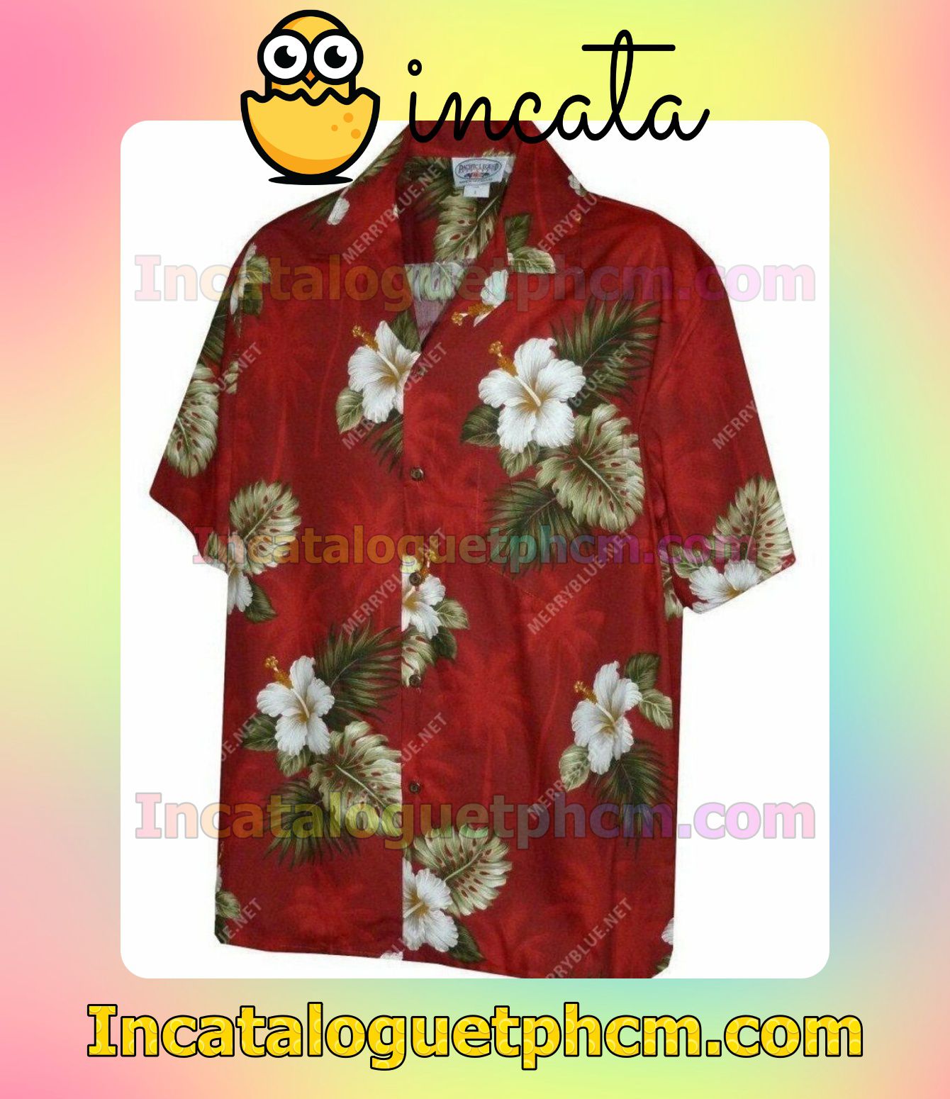 Pacific Legend Hibiscus And Palm Red Vacation Shirt