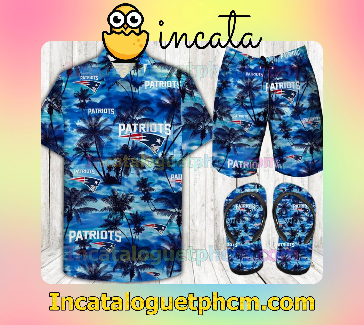 Patriots Palm Aloha Shirt And Shorts