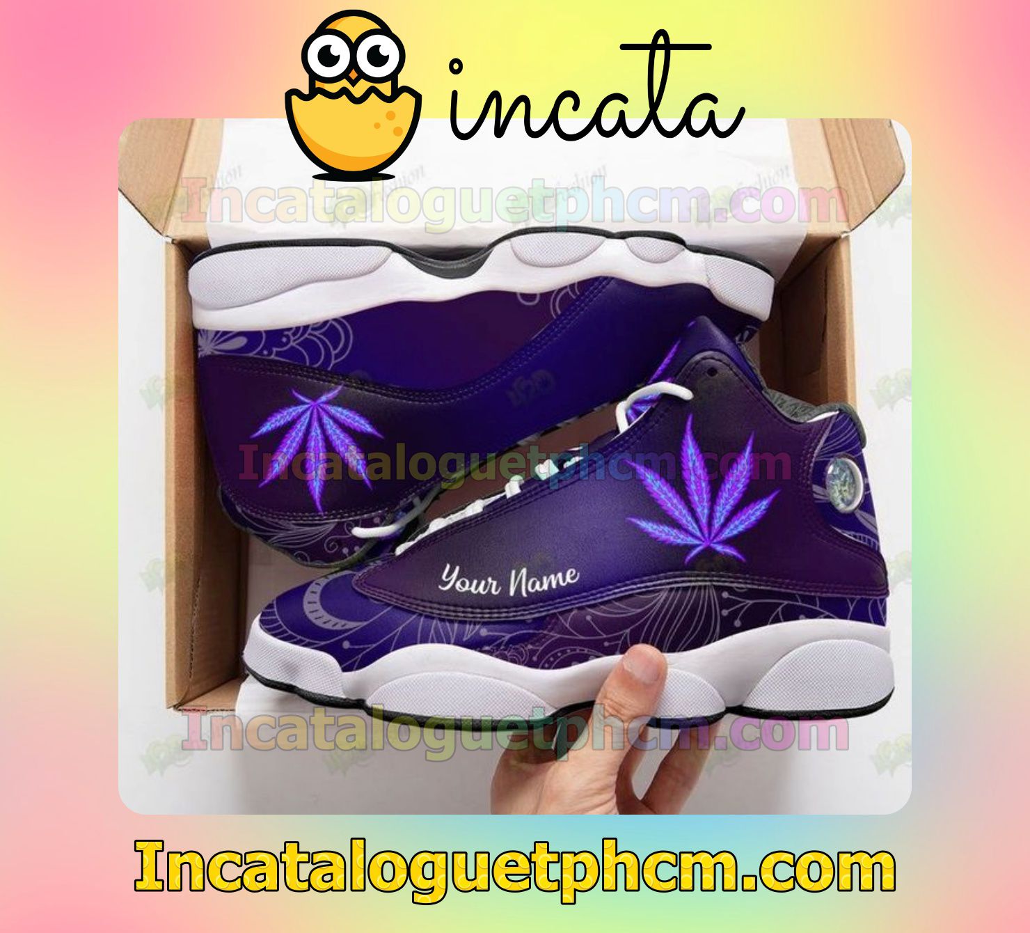 Personalized Weed Lsd Psychedelic Purple Jordans