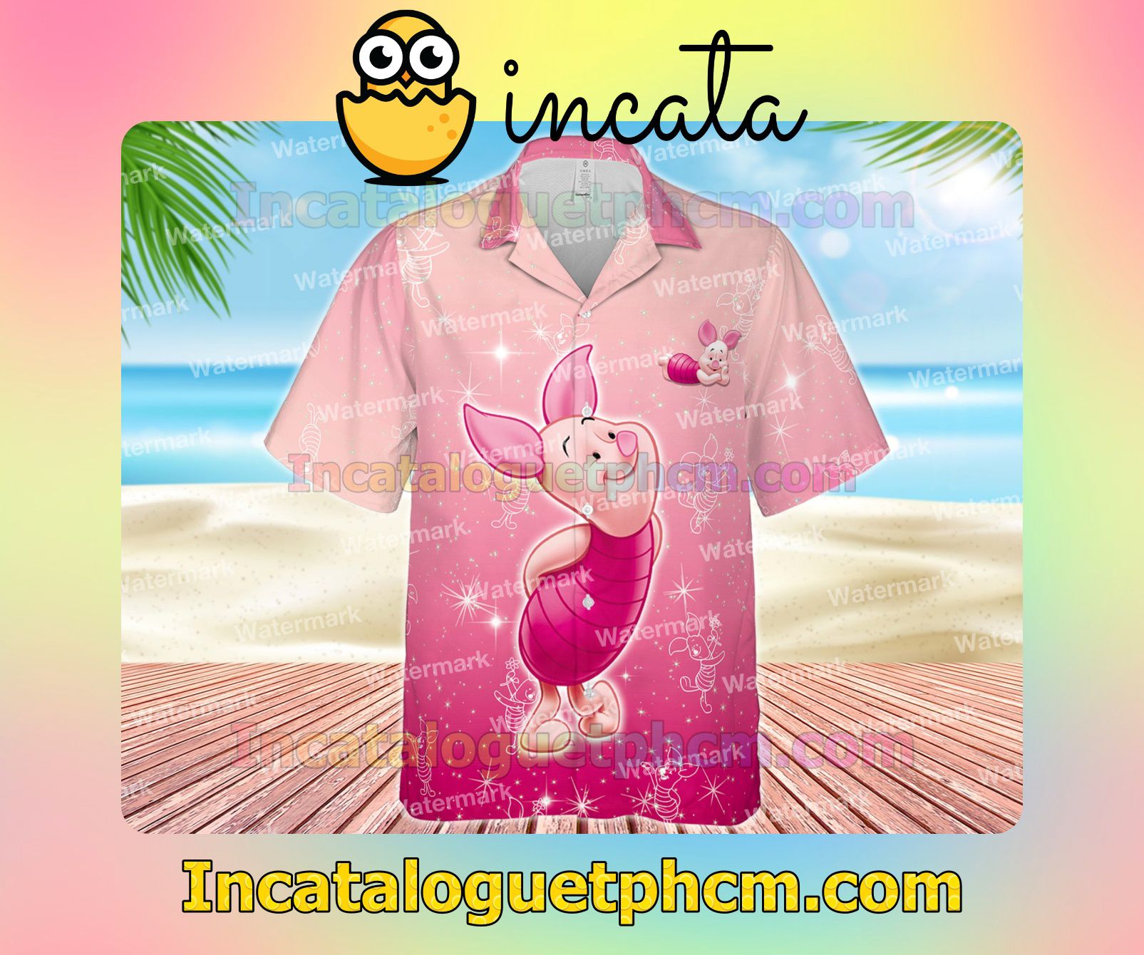 Piglet Bling Beach Shirt