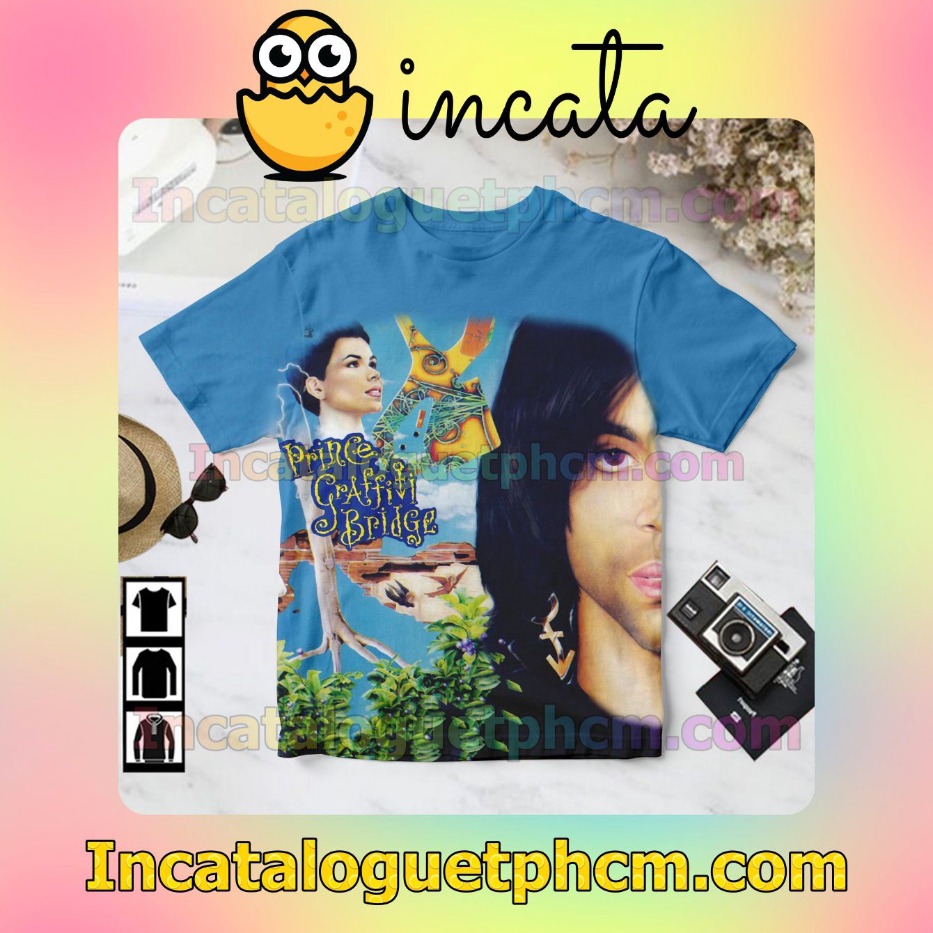 Prince Graffiti Bridge Album Cover Blue Gift Shirt
