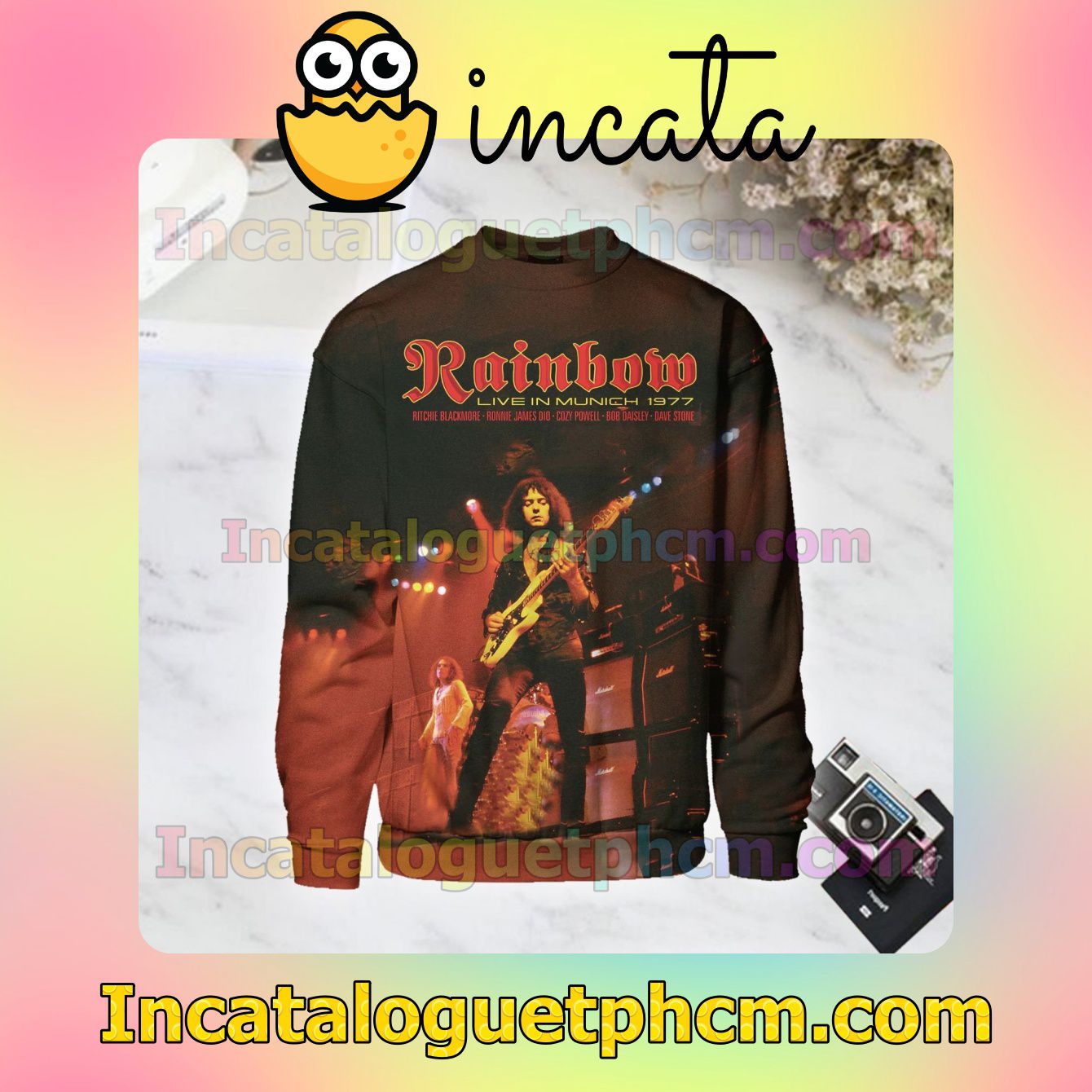 Rainbow Live In Munich 1977 Album Cover Long Sleeve Shirts For Men