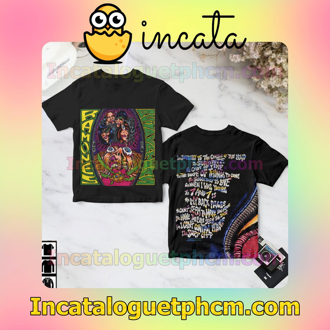 Ramones Acid Eaters Album Cover Black Gift Shirt