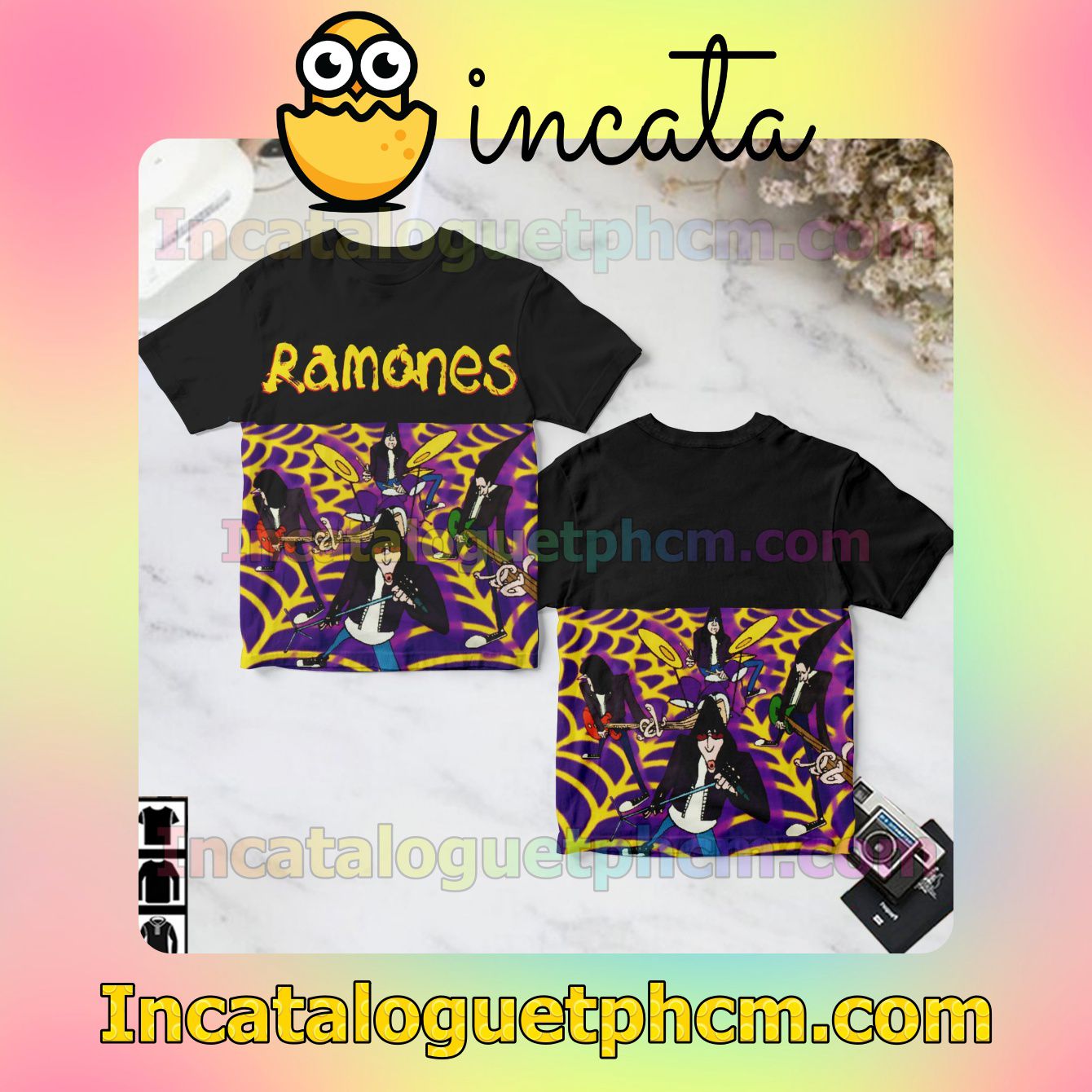 Ramones Greatest Hits Live Album Cover Black Gift Shirt