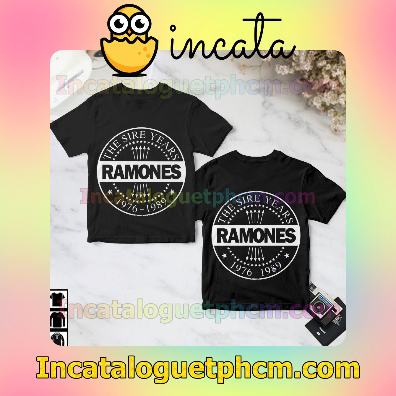 Ramones The Sire Years 1976-1989 Album Cover Black Gift Shirt
