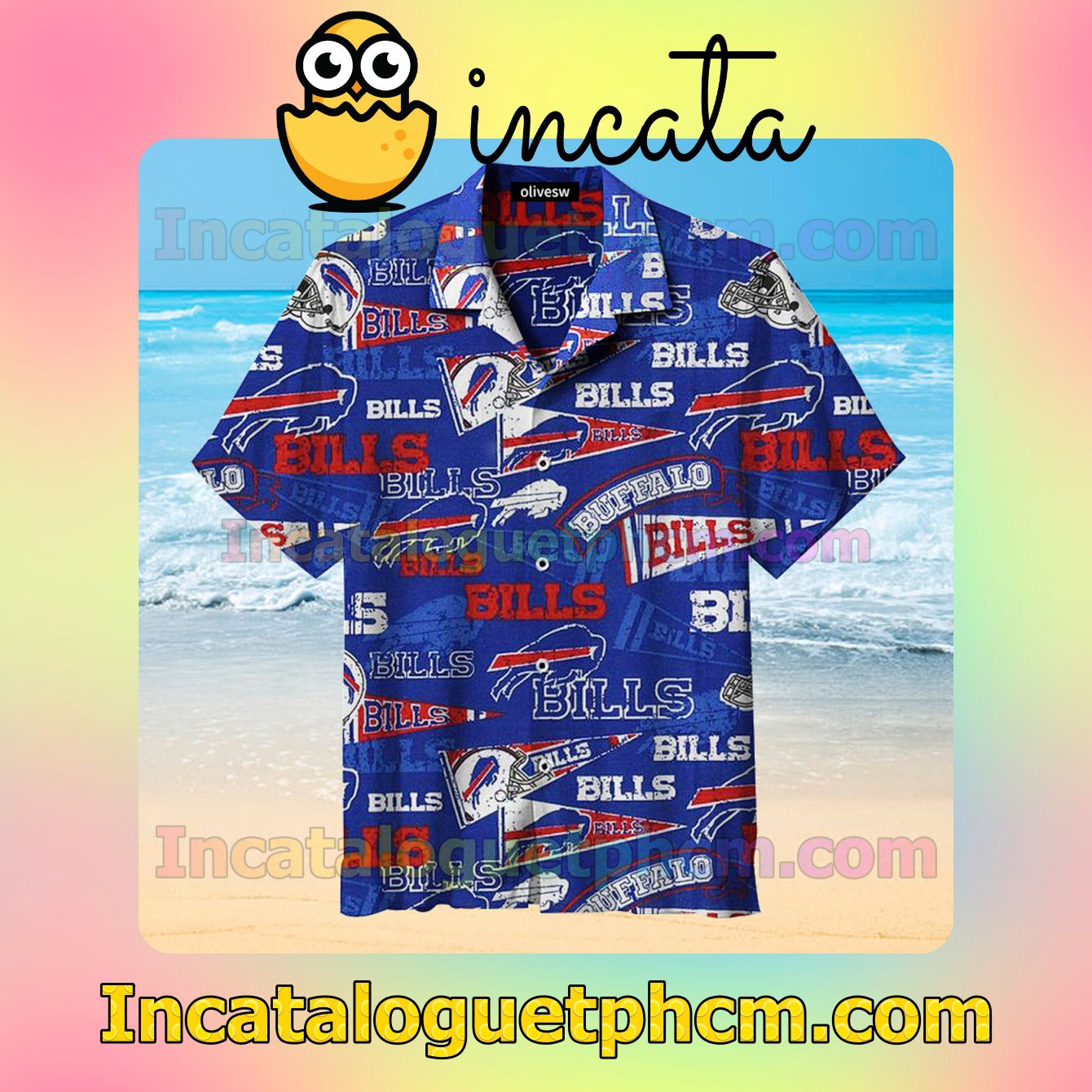 Retro Buffalo Bills Baseball Blue Vacation Shirt