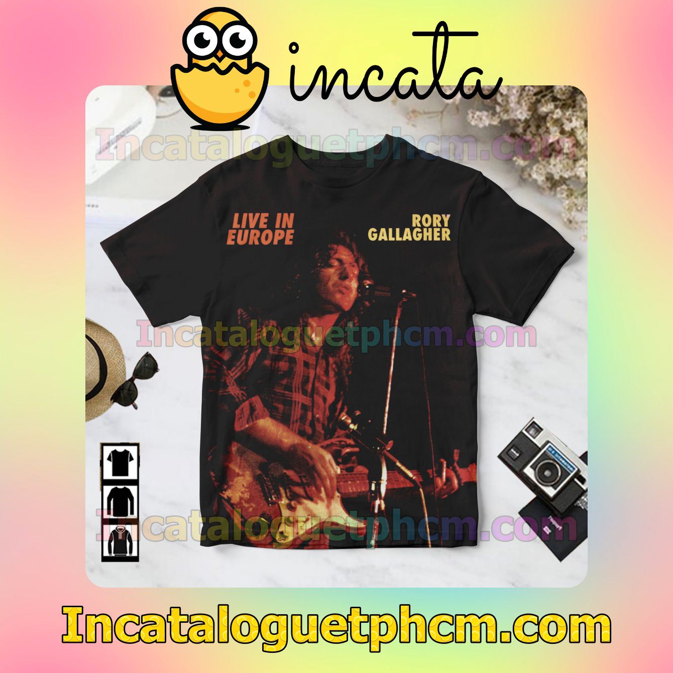 Rory Gallagher Live In Europe Album Cover Gift Shirt