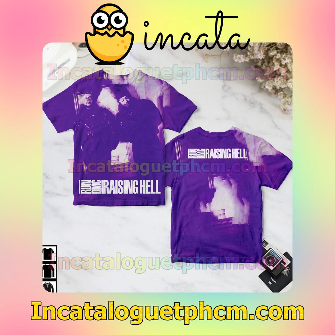 Run Dmc Raising Hell Album Cover Purple Gift Shirt