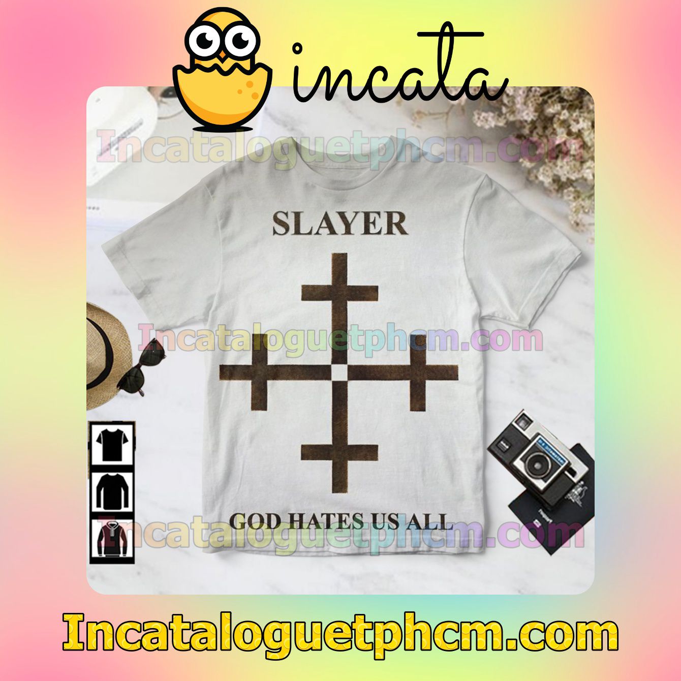 Slayer God Hates Us All Album Grey Gift Shirt