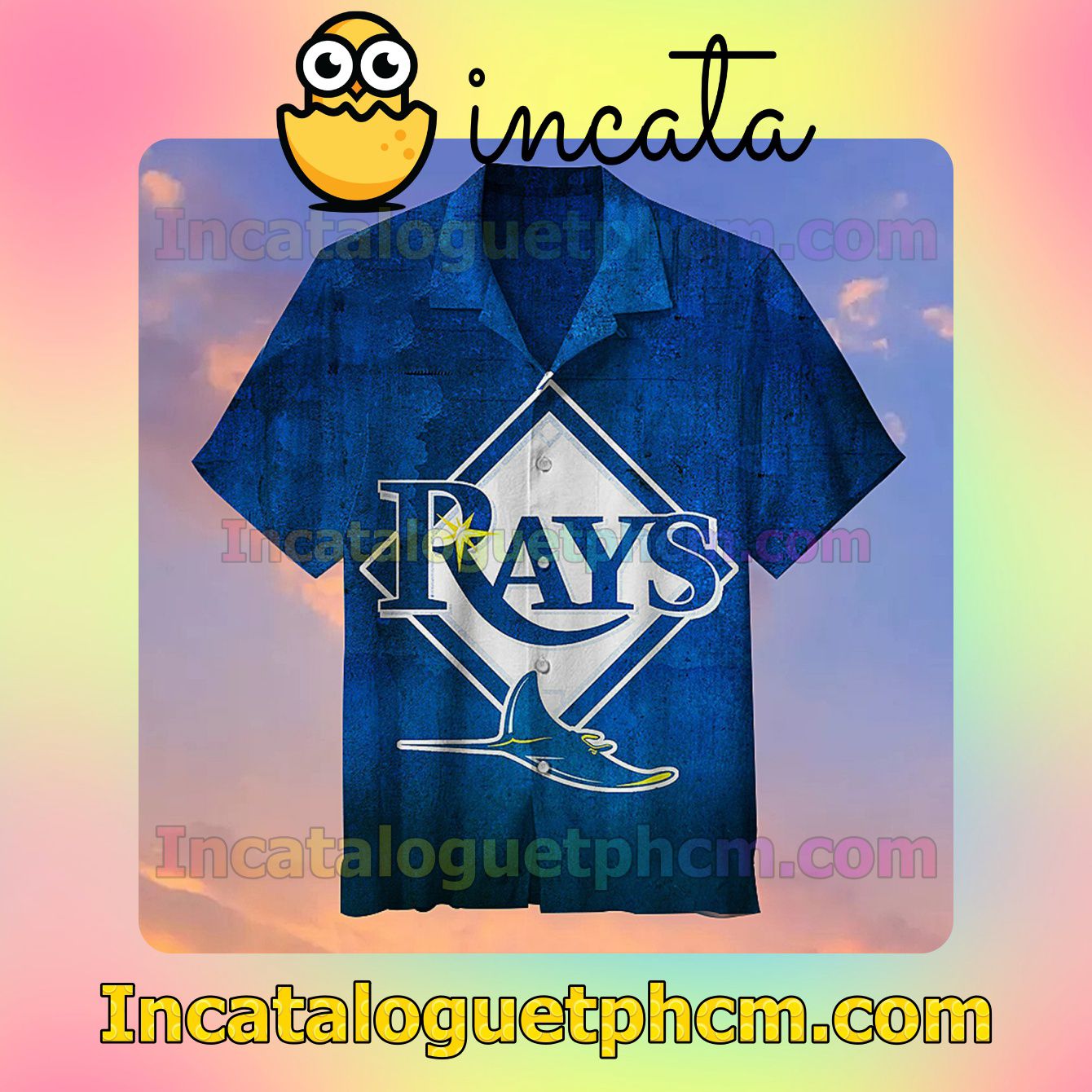 Tampa Bay Rays Logo Navy Vacation Shirt