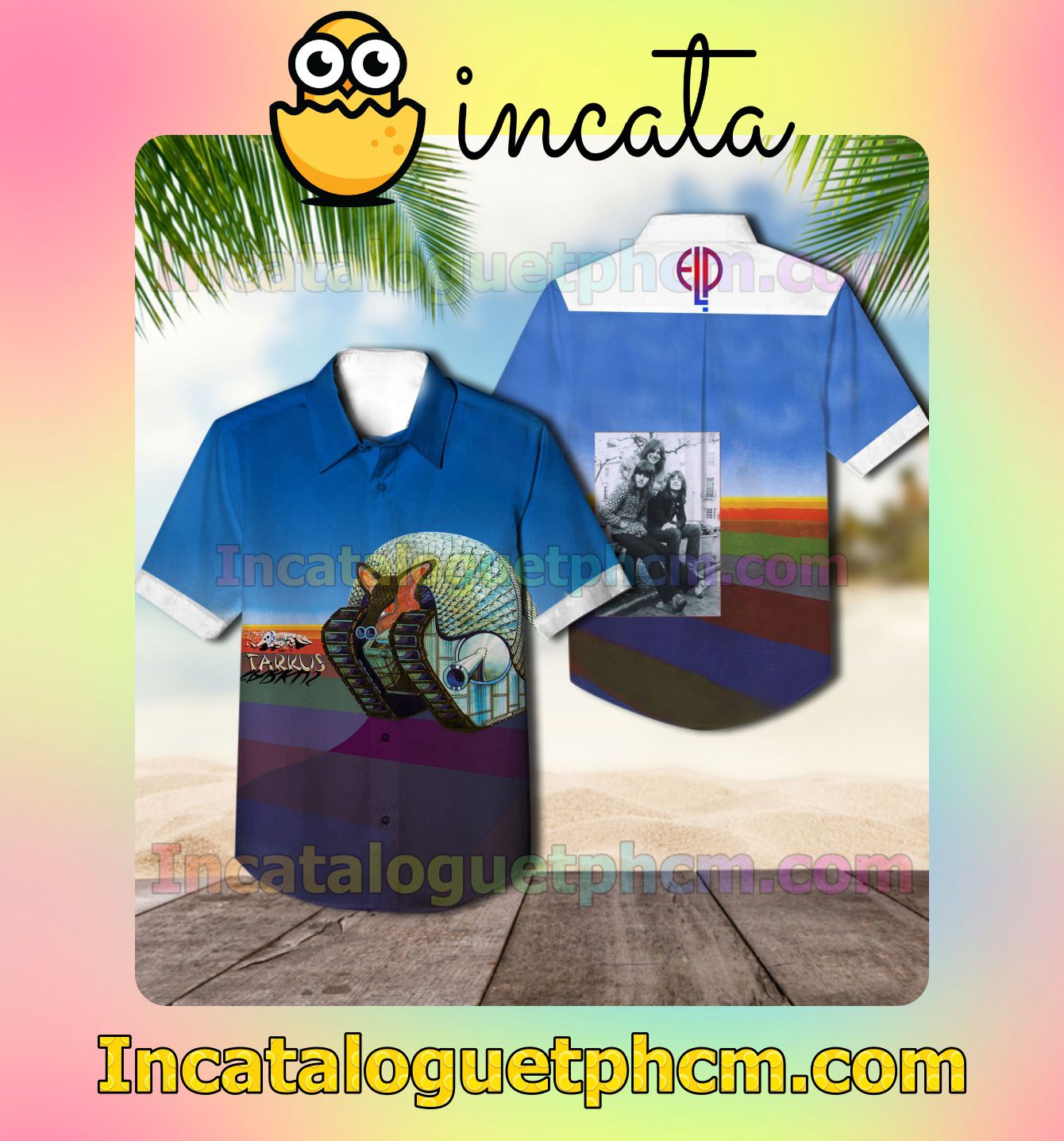 Tarkus Album By Emerson Lake And Palmer Blue Summer Hawaii Shirt