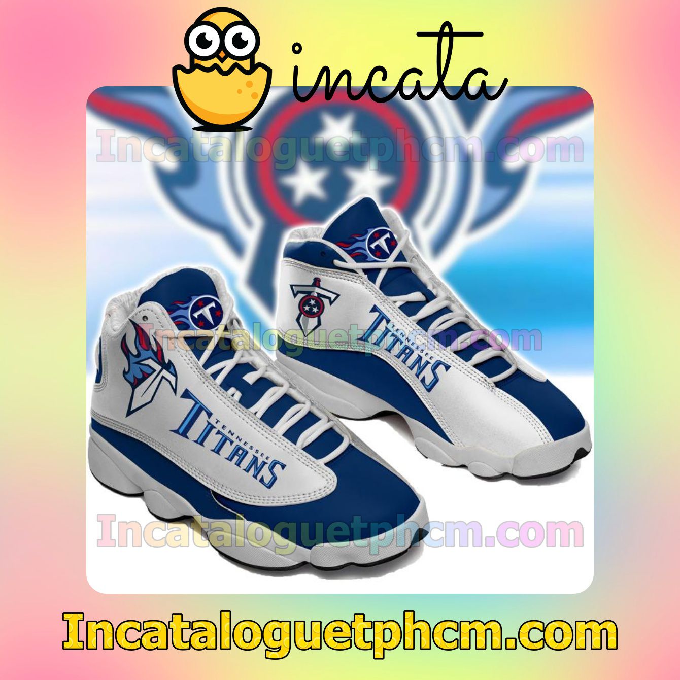 Tennessee Titans Blue White Jordans