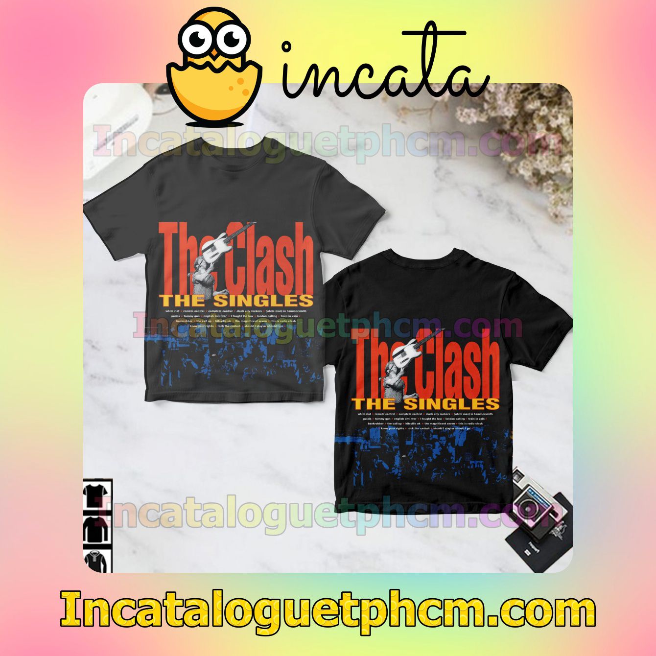 The Clash The Singles Compilation Album Cover Black Gift Shirt