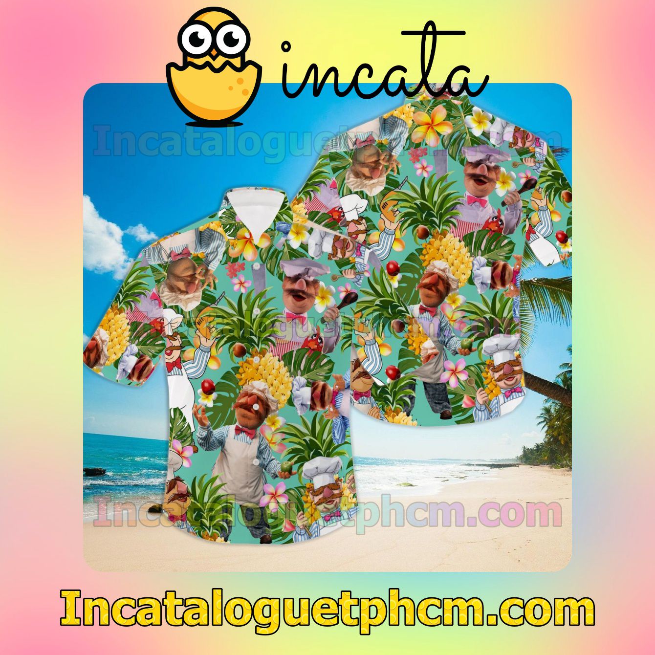 The Muppet The Swedish Chef Pineapple Tropical Beach Shirt