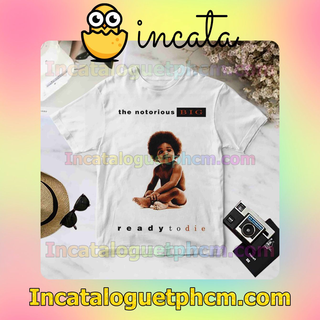 The Notorious B.i.g. Ready To Die Album Cover White For Fan Shirt