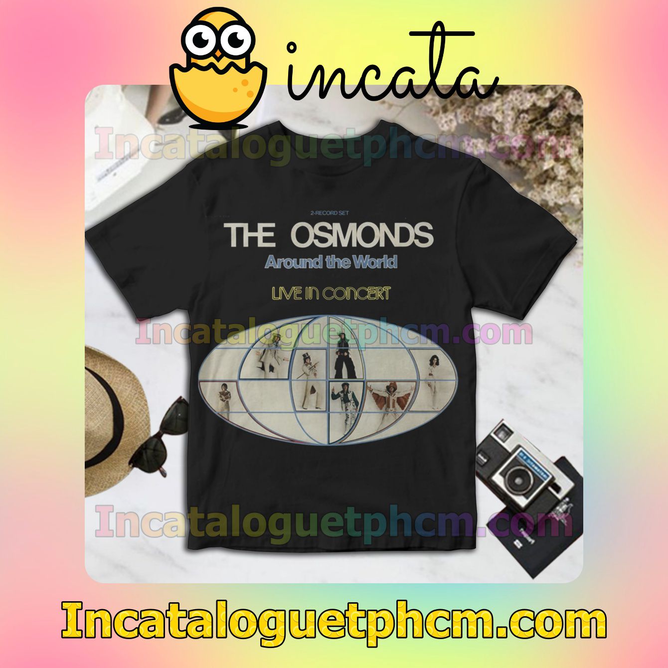 The Osmonds Around The World Live In Concert Album Cover Gift Shirt