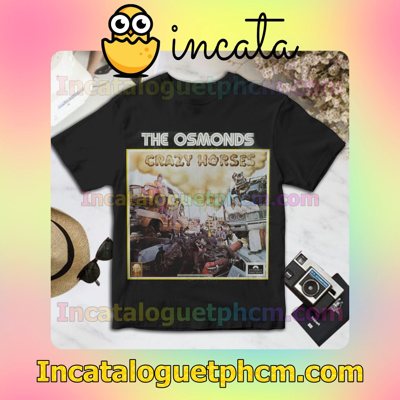The Osmonds Crazy Horses Album Cover Black Gift Shirt
