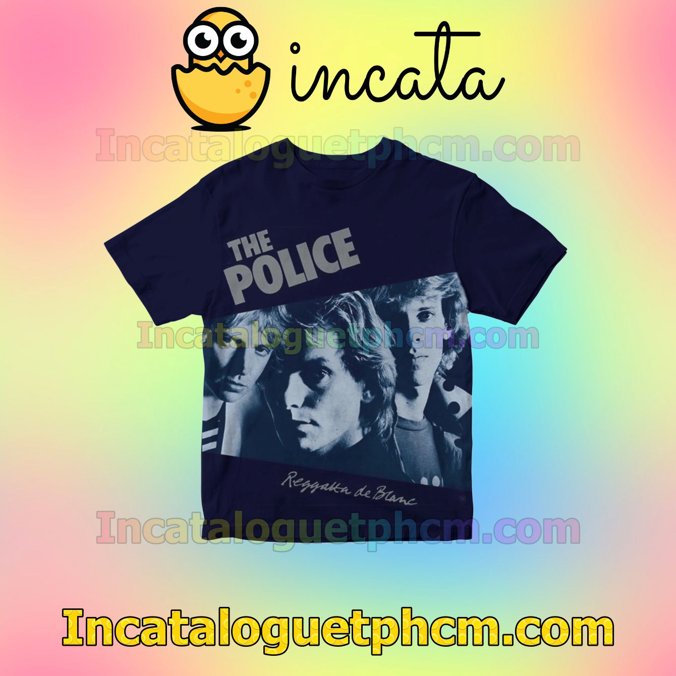 The Police Reggatta De Blanc Album Cover Navy For Fan Personalized T-Shirt