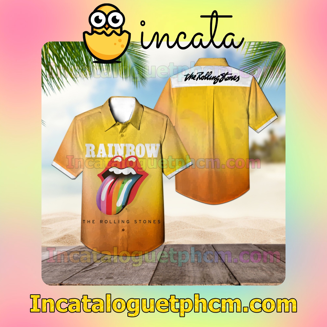 The Rolling Stones Rainbow Casual Button Down Shirt
