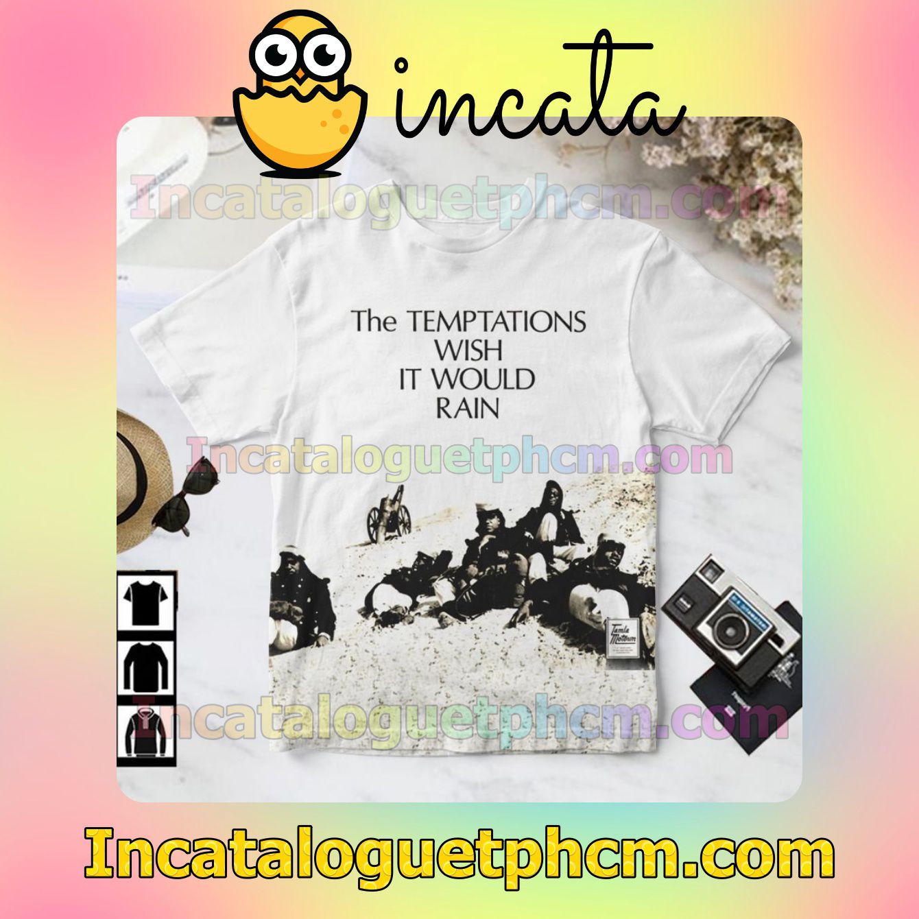 The Temptations Wish It Would Rain Album Cover White For Fan Shirt