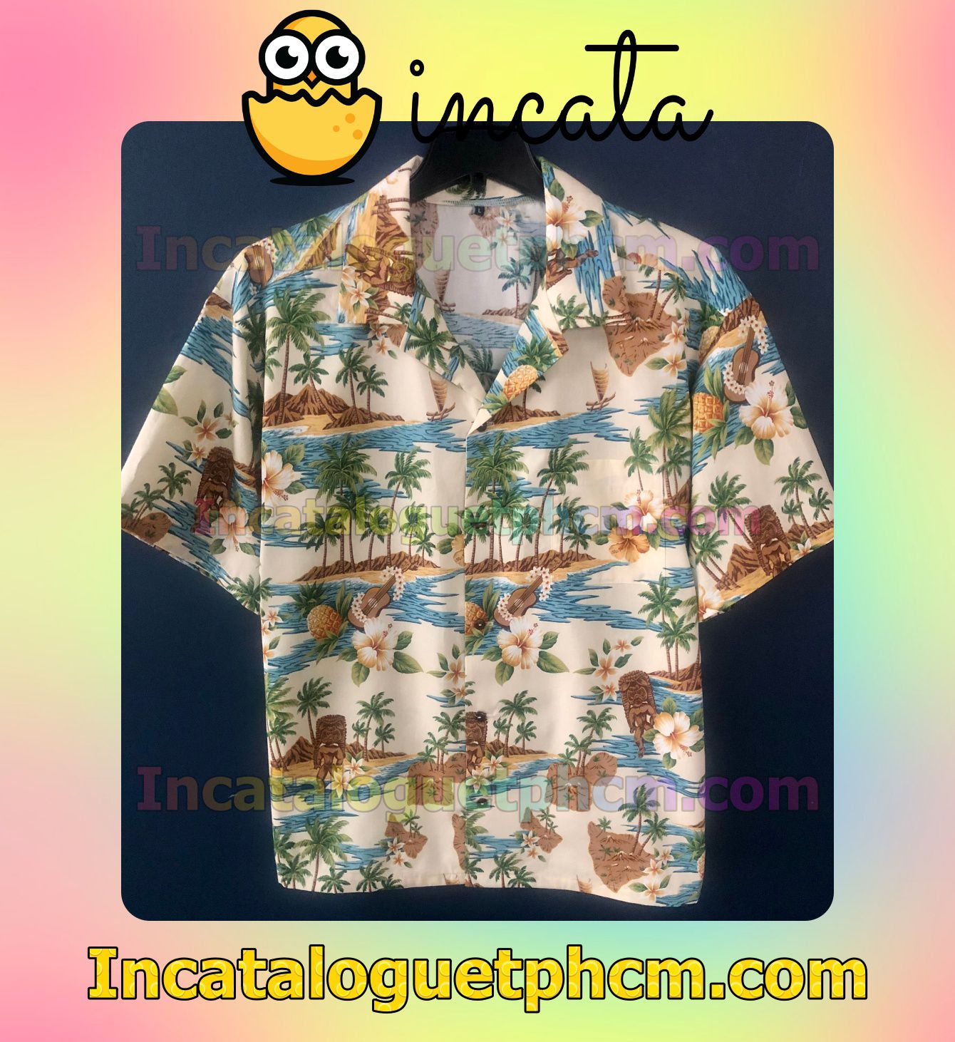 Tiki Hawaiian Island Beach Shirt