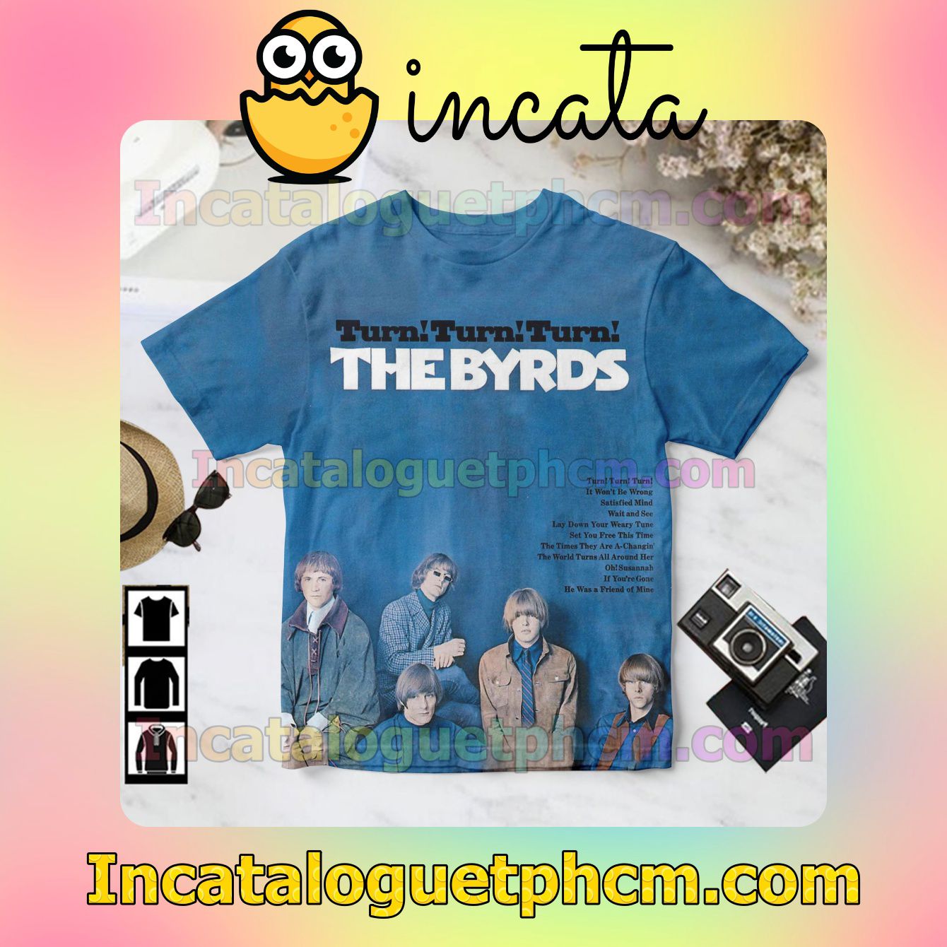 Turn Turn Turn Album Cover By The Byrds Blue Gift Shirt